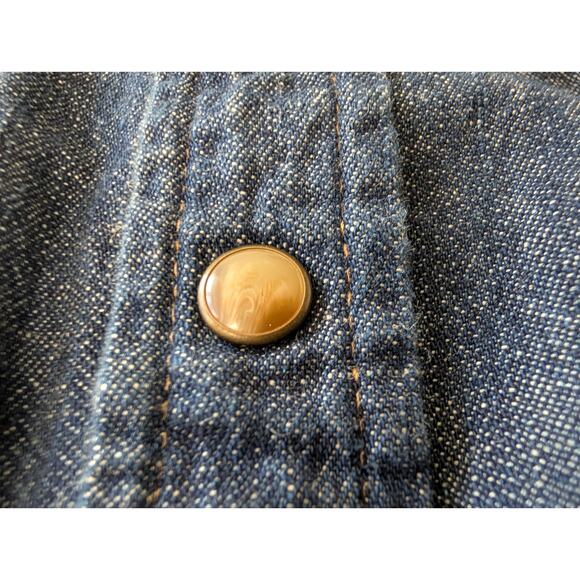 Wrangler Denim Western Pearl Snap Front Shirt Dark Wash XL - Picture 9 of 11